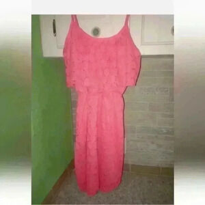 Bailey Blue Floral Lace Dress Womens Size Small Pink Adjustable Straps